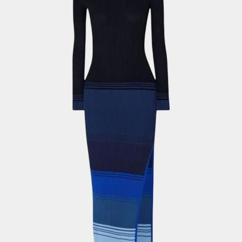 STAUD Black and Blue Long Sleeve Dress - Picture 2 of 5